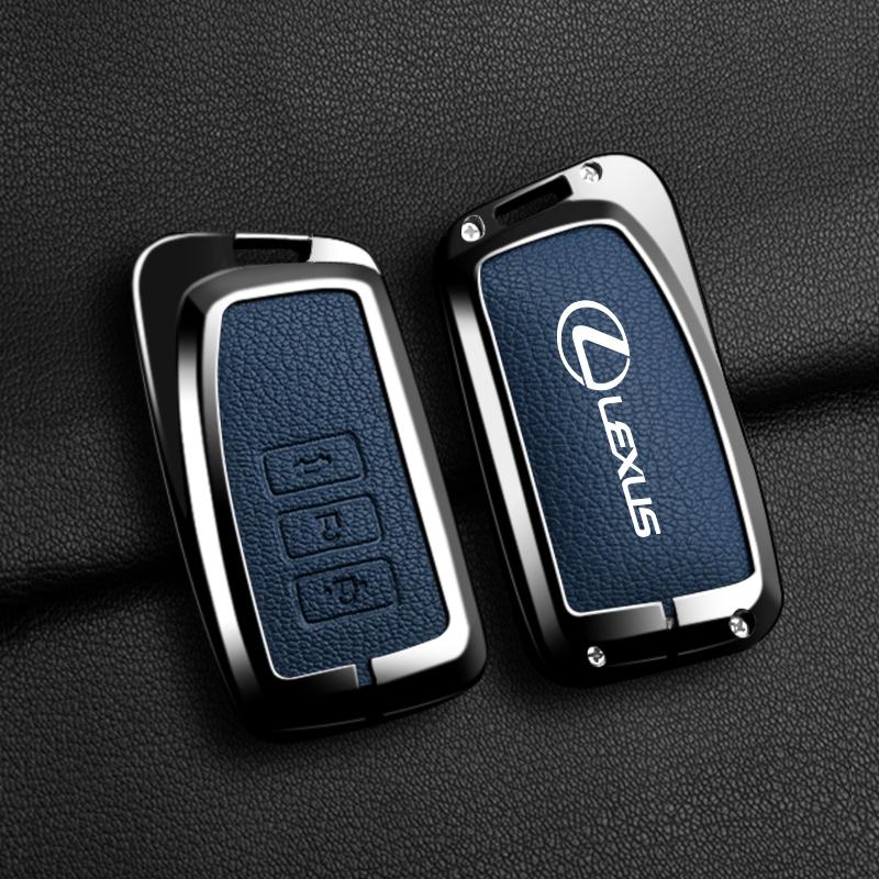 Leather Car Key Cover Case Shell for Lexus RX350 NX300 Es300h Rx450h GS300 GX470 IS250 ES350 LX570 GX460 Nx300h Is300h Keyring
