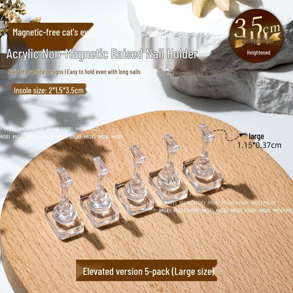 Non-Magnetic Nail Art Finger Cots: Cat Eye Acrylic Practice Base & Wearable Nail Pattern Stand