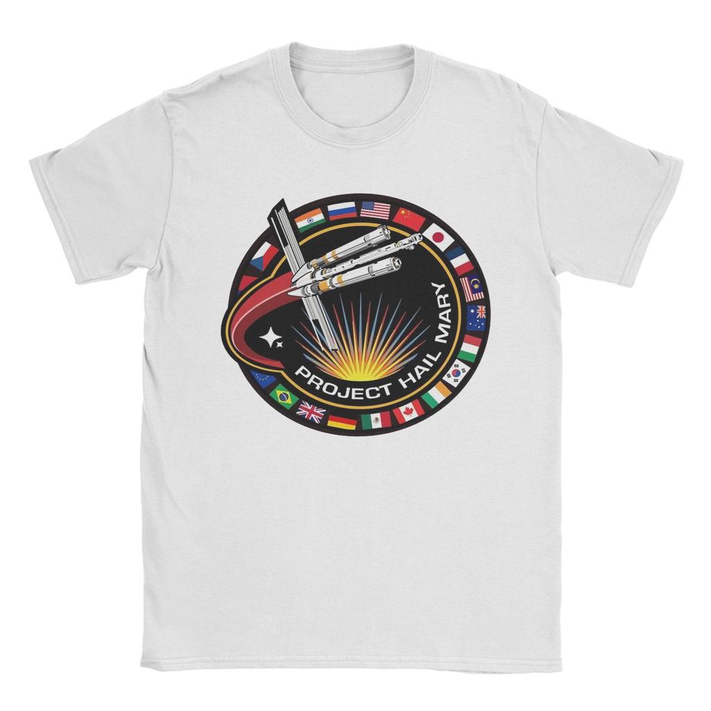 Unisex Project Hail Mary Mission Patch With Countries T Shirt 100 Cotton Clothes Vintage Short Sleeve Neck Tees Graphic TShirts