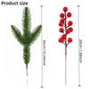 Fake Green Pine Artificial Flowers, Artificial Red Berry Stems, Christmas Pine Needles, DIY Garland Decorations-Home Decor