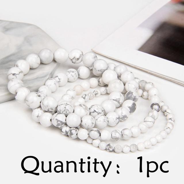 Natural Frosted Pink Zebra Mineral Stone Bracelets Handmade Matte Stone Bead Bracelet Women Men Yoga Meditation Jewelry Gift