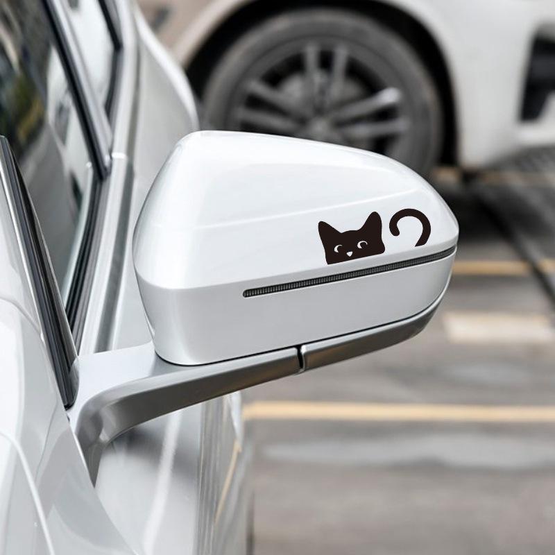 Car Rearview Mirror Funny Peeking Cartoon Sticker