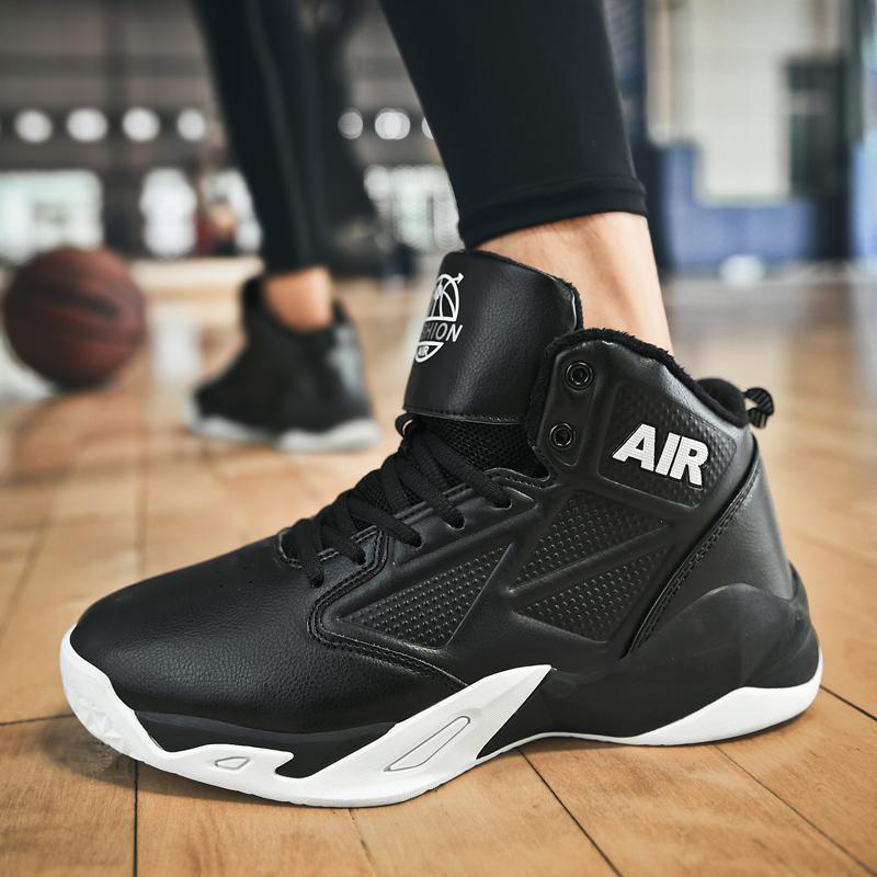 Breathable Men Basketball Shoes Women Hiking Shoe Unisex Plush Sneakers Couple Four Season Shoe Winter Plush Shoe Big Size 36-48