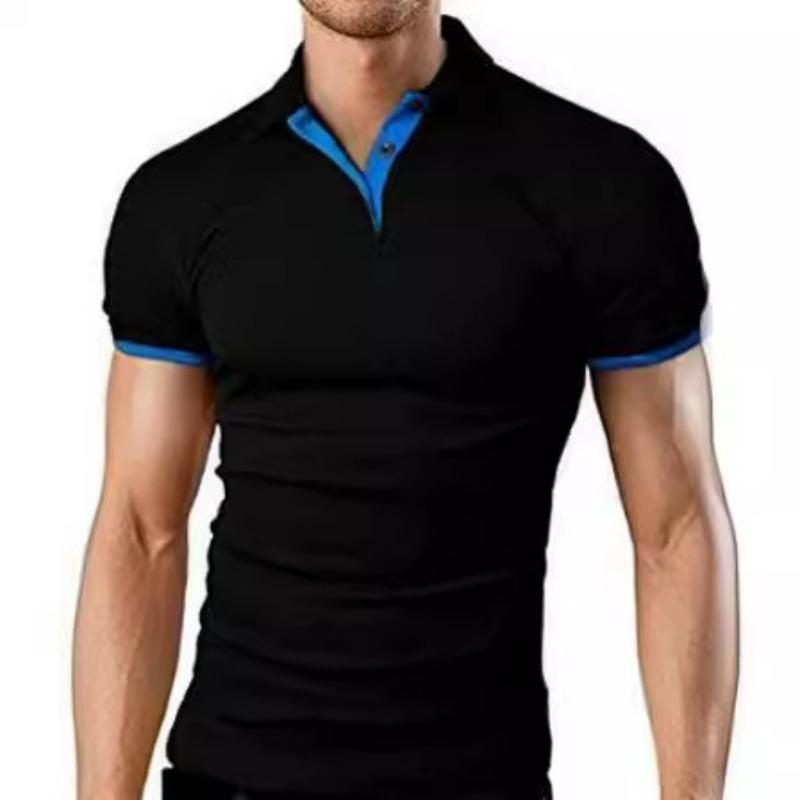 Herren T-Shirts Kurzarm-T-Shirt Fitness Muskel Jogger Bodybuilding Schnelltrocknendes T-Shirt Männliche Sportbekleidung Übergroße Oberteile POLO