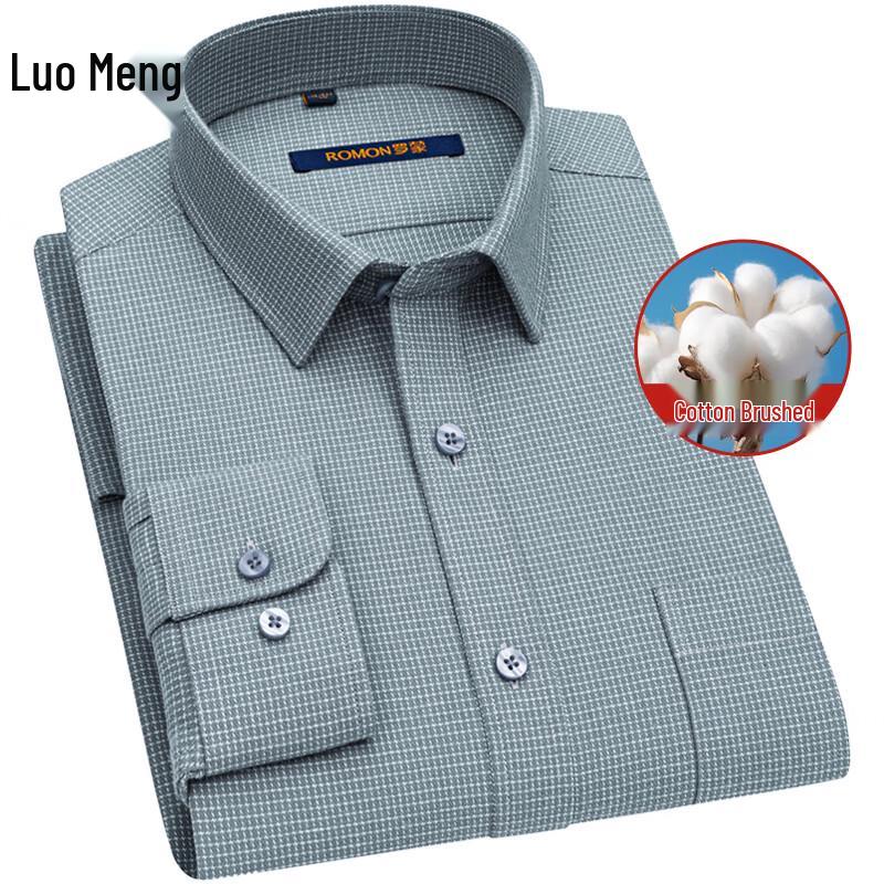 Luomeng Herren 100% Baumwolle Atmungsaktives Langarmhemd