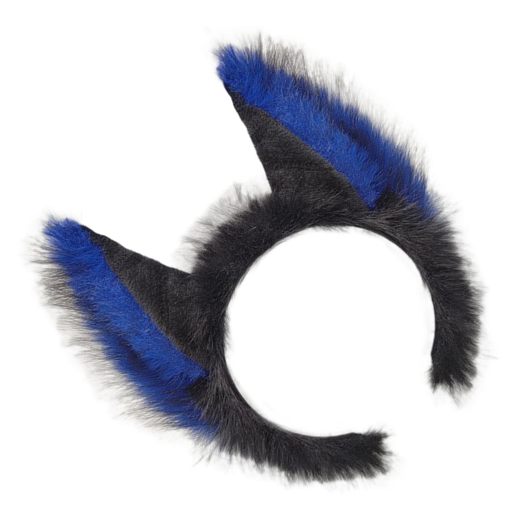 Plüsch-Tierohren-Haarreif für Cosplay-Partys Wolfsohr-Kostümkopfschmuck für Halloween-Outfits und Bühnenauftritte