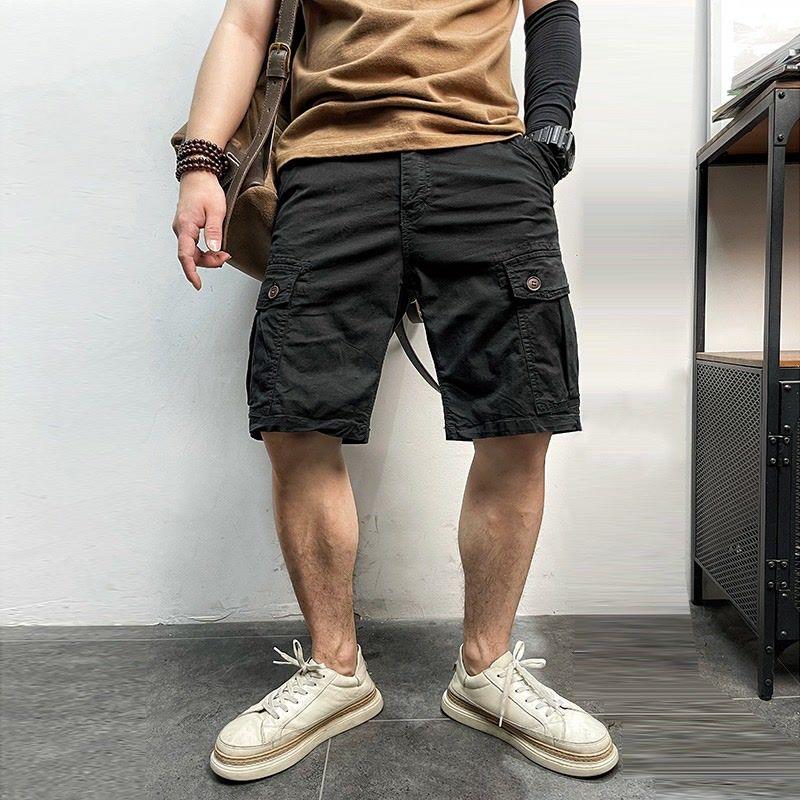 Herren Sommer Cargo Shorts Herren Mode Lässig Multi Taschen Shorts Hosen Elastische Taille Atmungsaktiv Jogging Shorts Herren