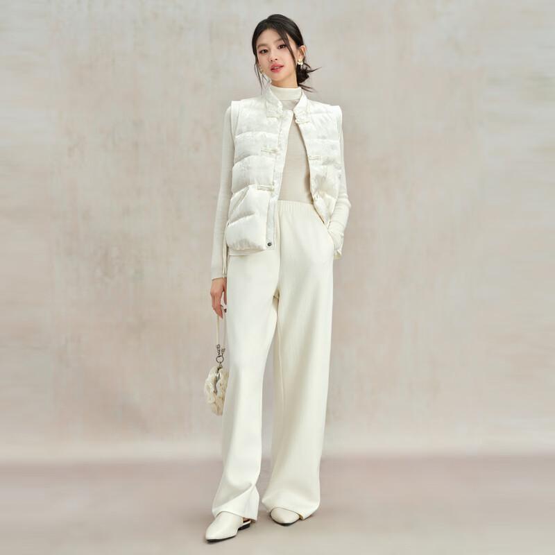 Autumn Water Lady Embroidered Chinese Style Down Vest