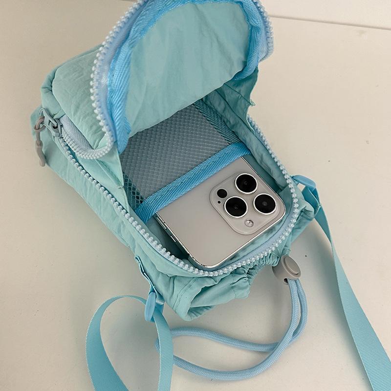 Nylon Water Bottle Sling Bag Lightweight Adjustable Strap Zipper Pouch Fits 12-40oz Bottles for Outdoor Walking Running