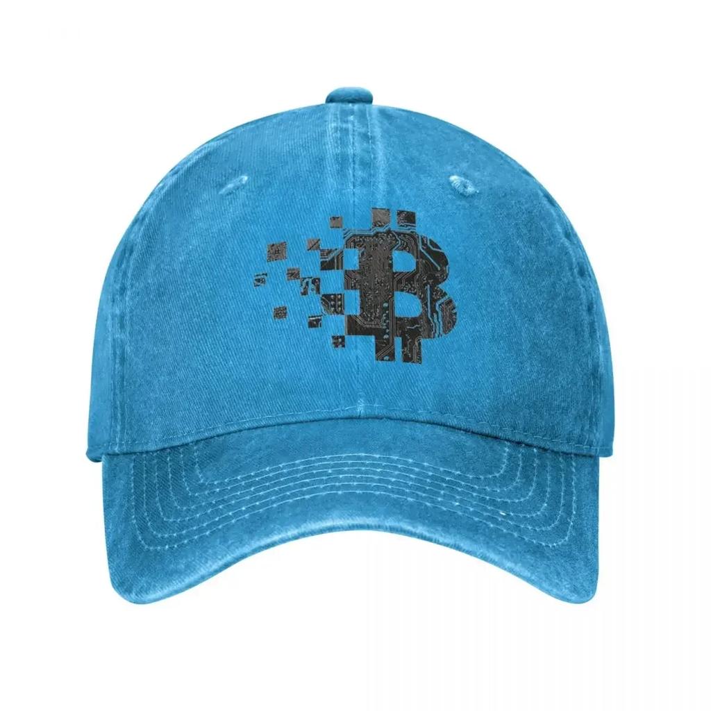 Bitcoin BLOCKCHAIN CIRCUIT BOARD Baseball Cap Vintage Distressed Washed Sun Cap Unisex Outdoor Summer Hats Cap