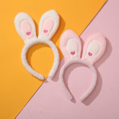 Super Cute Wool Rabbit Head Headband for Women Ladies Party Performance Holiday Head Wears Princess Girls Lovely Bunny Head Hoop