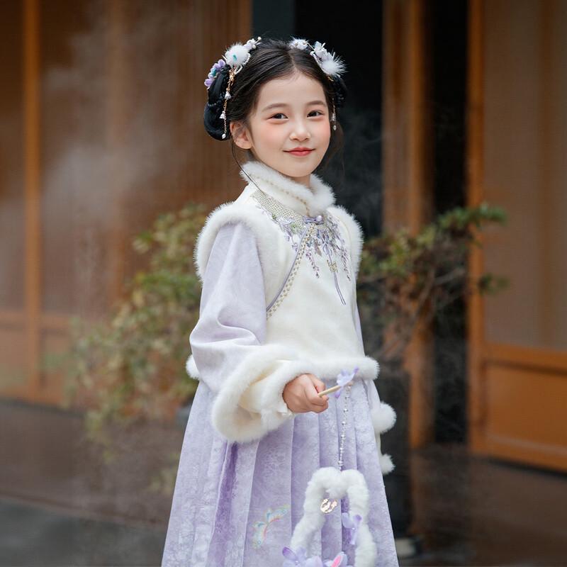 Huatiancai Zirongyan Girls' Winter Hanfu New Year Skirt