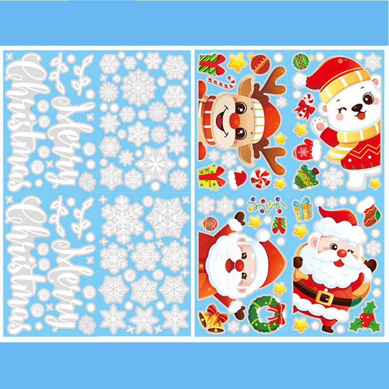 Christmas Window Stickers Merry Christmas Home Decoration 2026 Children's Room New Year Shopping Mall Christmas Window Stickers
