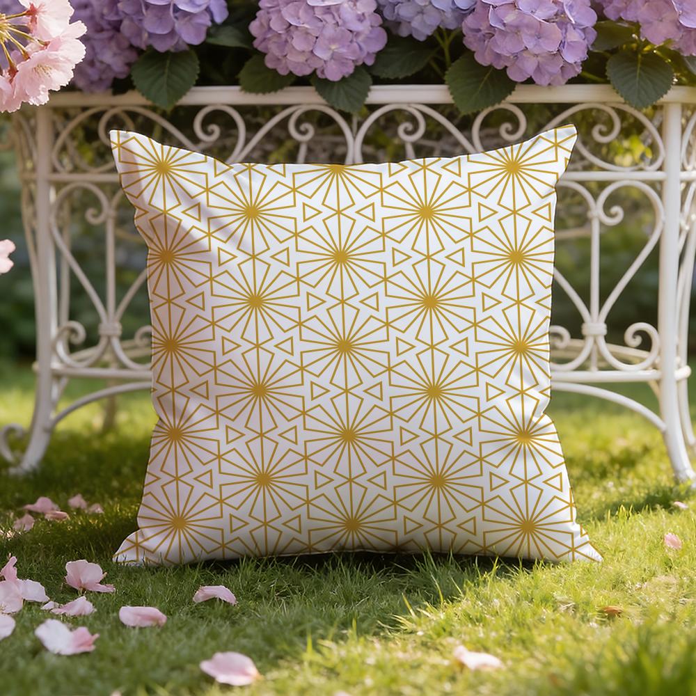 Japanese G-Golden Lines Cushion Cover Home & Car Dual-Scene Pillow Cover: Reversible for Premium Comfort