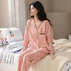 Pure cotton pajamas women's spring and autumn long-sleeved winter large-size pajamas, summer women's suits, loungewear can be worn outside