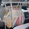 Car Mesh Storage Bag Canvas Car Seat Organizer Large Capacity Portable & Foldable Shopping Shoulder Bag drop shipping
