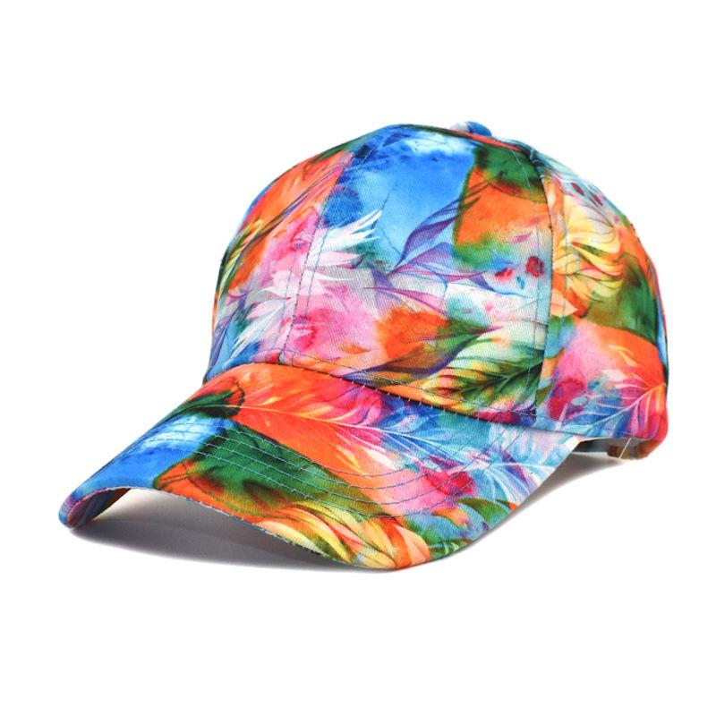 New Fashion Colorful Tie-Dye Baseball Cap Spring Men'S And Women'S Trend Lovers Hat Outdoor Sports Adjustable Sun Graffiti Bones