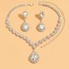 Exclusive Women's Rhinestone Jewelry Set: Necklace, Ring, Earrings