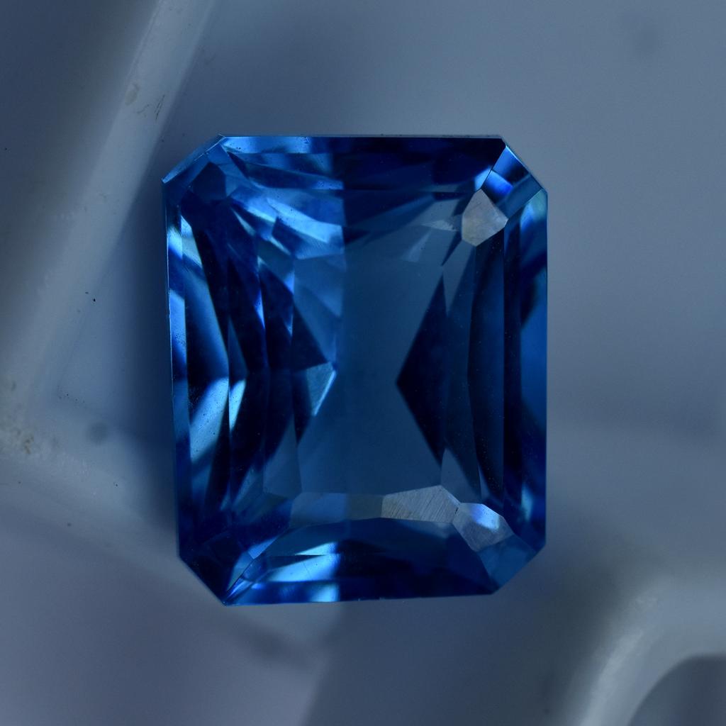 Natural Blue Sapphire Loose Gemstone Color 12.20 ct Emerald Cut September Birthday Birthstone