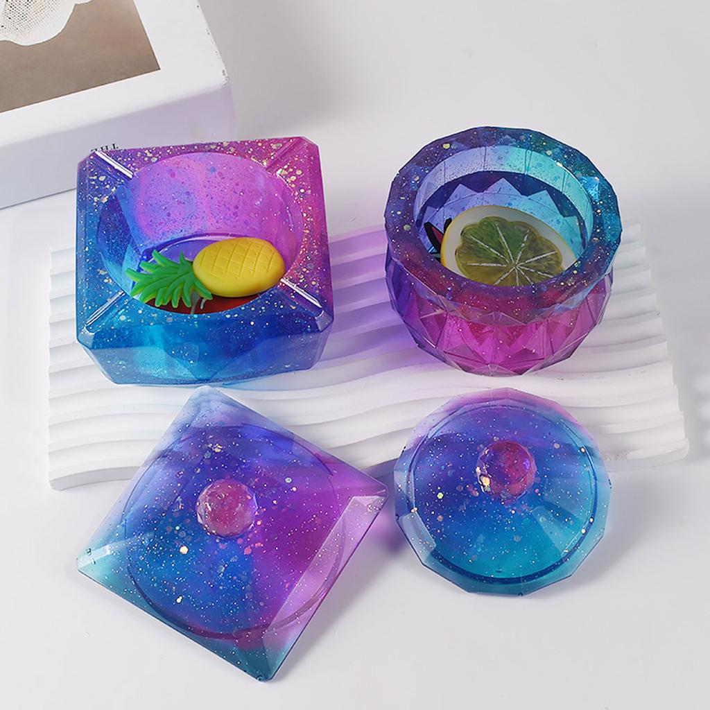 Set of 2 Jar Resin Moulds Silicone Resin Jar Moulds Silicone DIY Molds Epoxy Moulds for Storage Container Candy Jar
