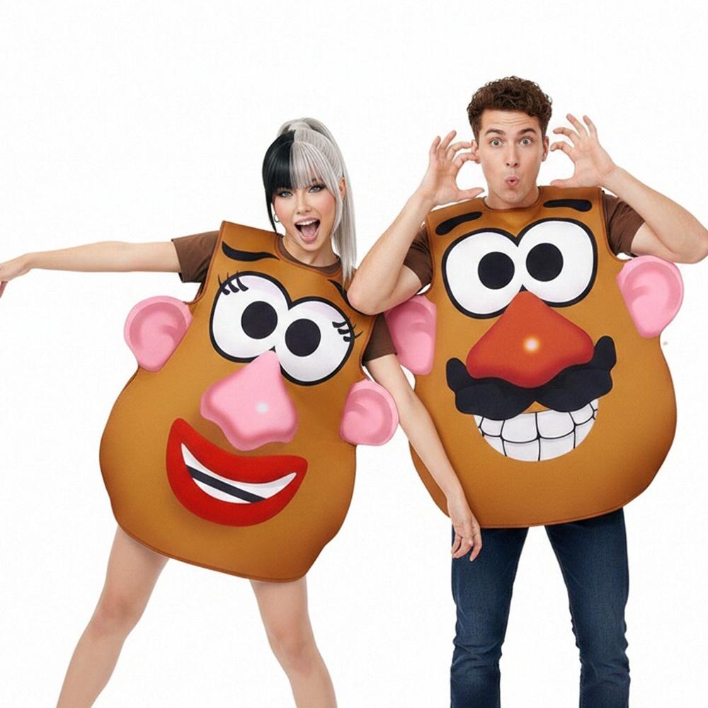 Cartoon And Anime Costume Round Face 3d Ears Sleeveless Pullover Costume Tank Top For Men And Women Halloween Couple Outfits