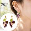 Summer Aesthetic Jewelry 1 Pair Grape Earring for Women, Cute Fruit Dangle Drop Earrings, Unique Shaped Earrings 3D Purple Gifts Party Everyday