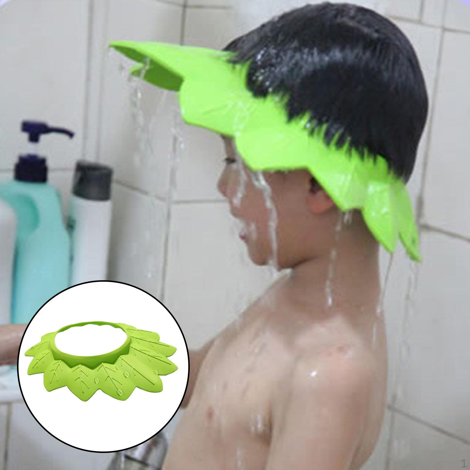 

Shower Bathing Bath Adjustable Head Size Visor Hat for Toddler 0-4 Years Old зелёный