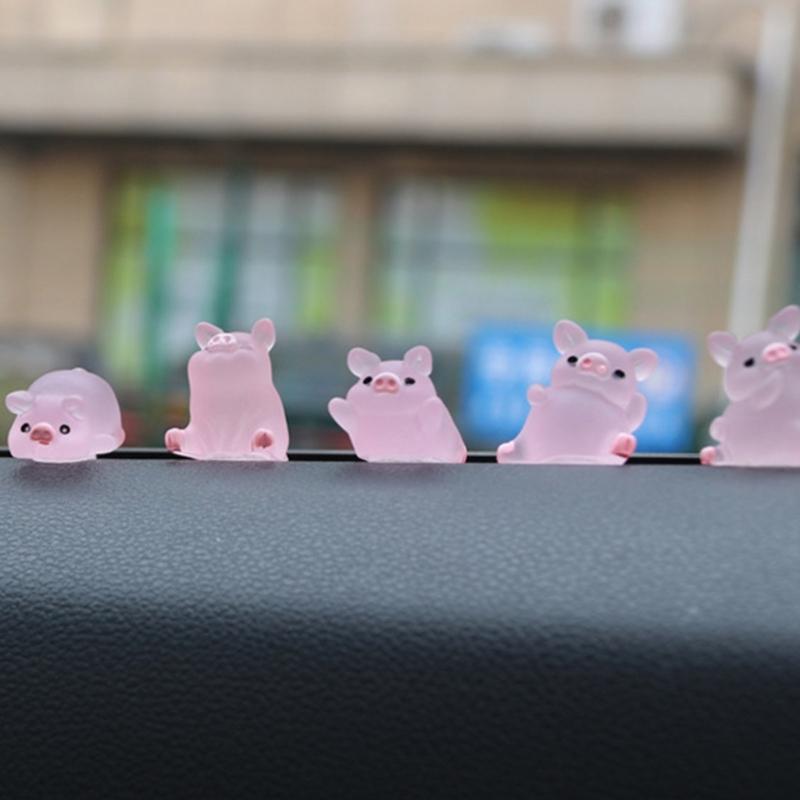 Creative Cartoon Figure Duck Model Decoration Cute Little Pigs Car Center Console Dashboard Ornament Decors