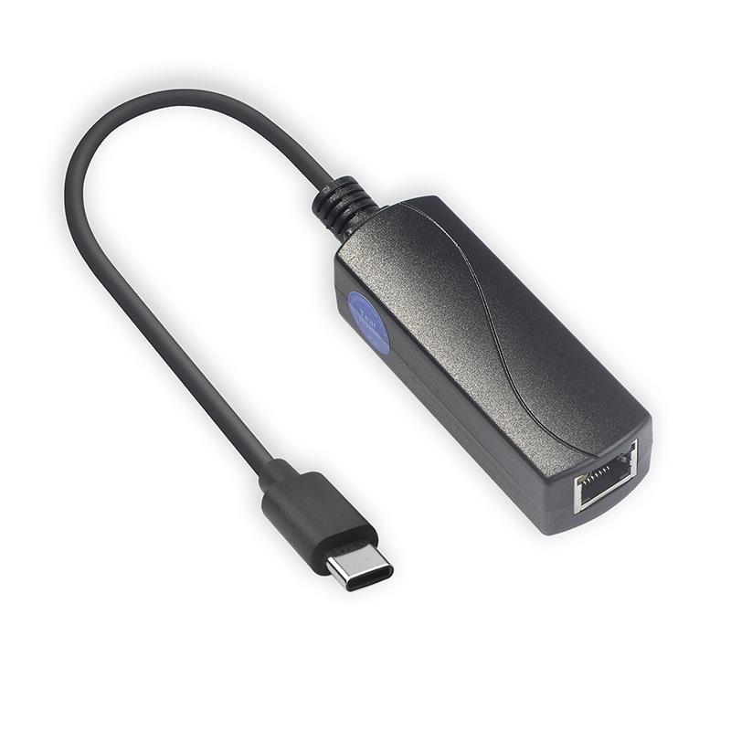 48V To 5V PoE Ethernet-to-USB-C Network Adapter for Phones/Tablets