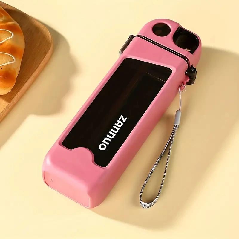 350 ml plastvannflaske Lekkasikker firkantet kopp sportsflaske med låsbart lokk og mål for utendørs sports reisekopp