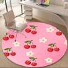 1PC Cherry Pink Office Round Area Rug, Mat Suitable For Office, Under Office Chairs Bedroom Living Room Home Decor, Room Deco