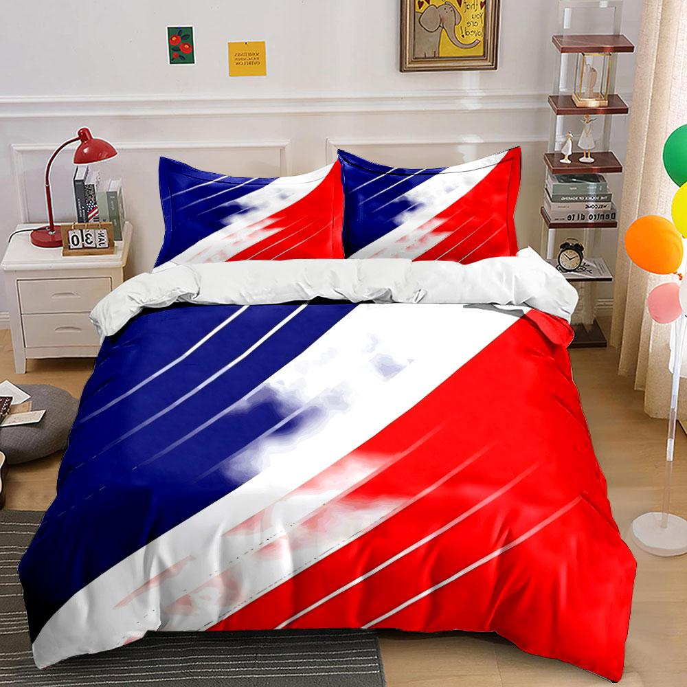 Diagonal red, white, blue stripes. Bedding sets Duvet cover sets Duvet covers Pillowcases(1*Duvet Cover 2*Pillowcases without duvet insert)
