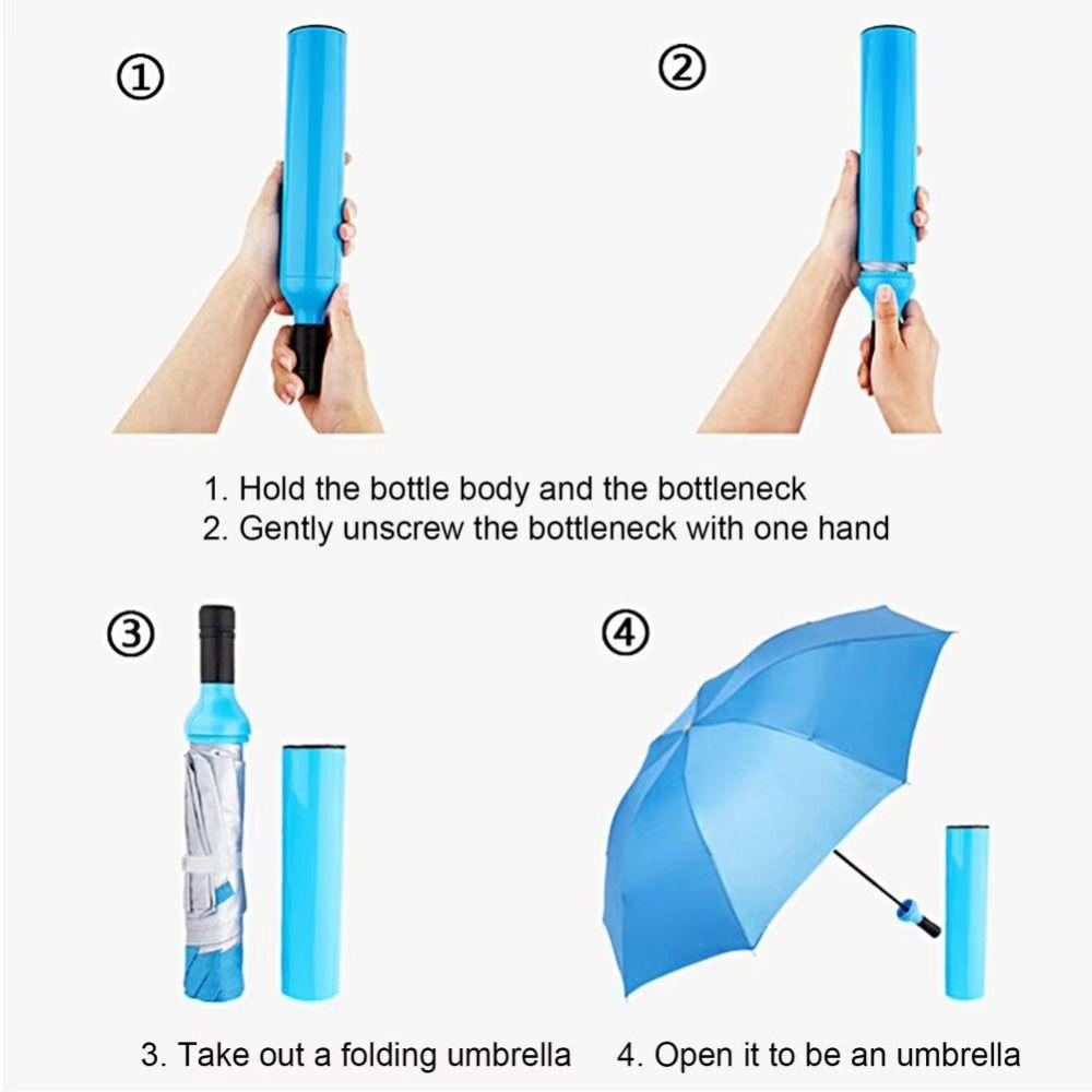 8 Rib Beer Bottle Umbrella Diameter 98cm Folding Umbrellas Sun Protection Umbrella Women
