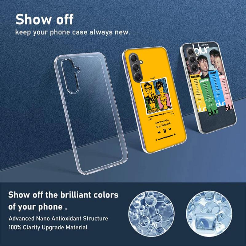 Blur Band Phone Case for Samsung A16 A26 A36 A56 A17 A37 A57 A07 A06 A02S A03 A04S A05S Galaxy Note 20 10 A50S A71 A51 A31 A30 A