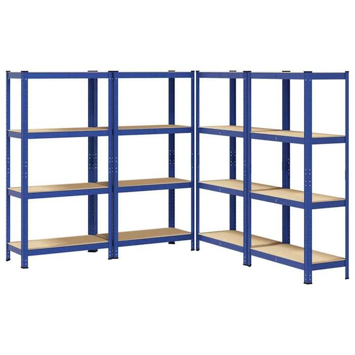 VidaXL Étagères de rangement à 4 niveaux 4 pcs acier bois d'ingénierie, étagère de garage, étagère de rangement de garage, 3307581