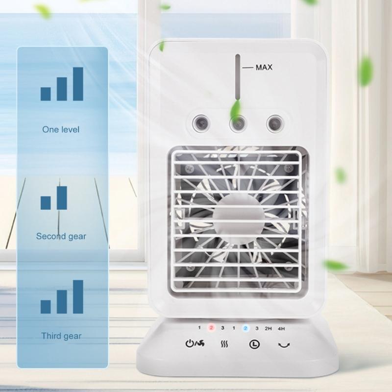 Usb Rechargeable Air Conditioner with 300ML Water Tank Portable Desktop Mist Cooling Fan for Home Dorm or Office Use