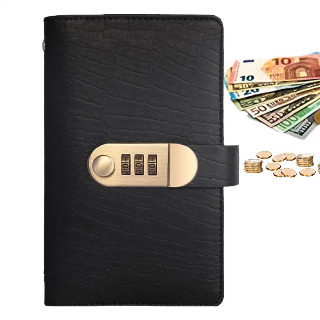 Money Book for Cash Saving Savings Challenges Book with Combination Lock Budget Planner 100 Pages Wallet Organizer for Travel