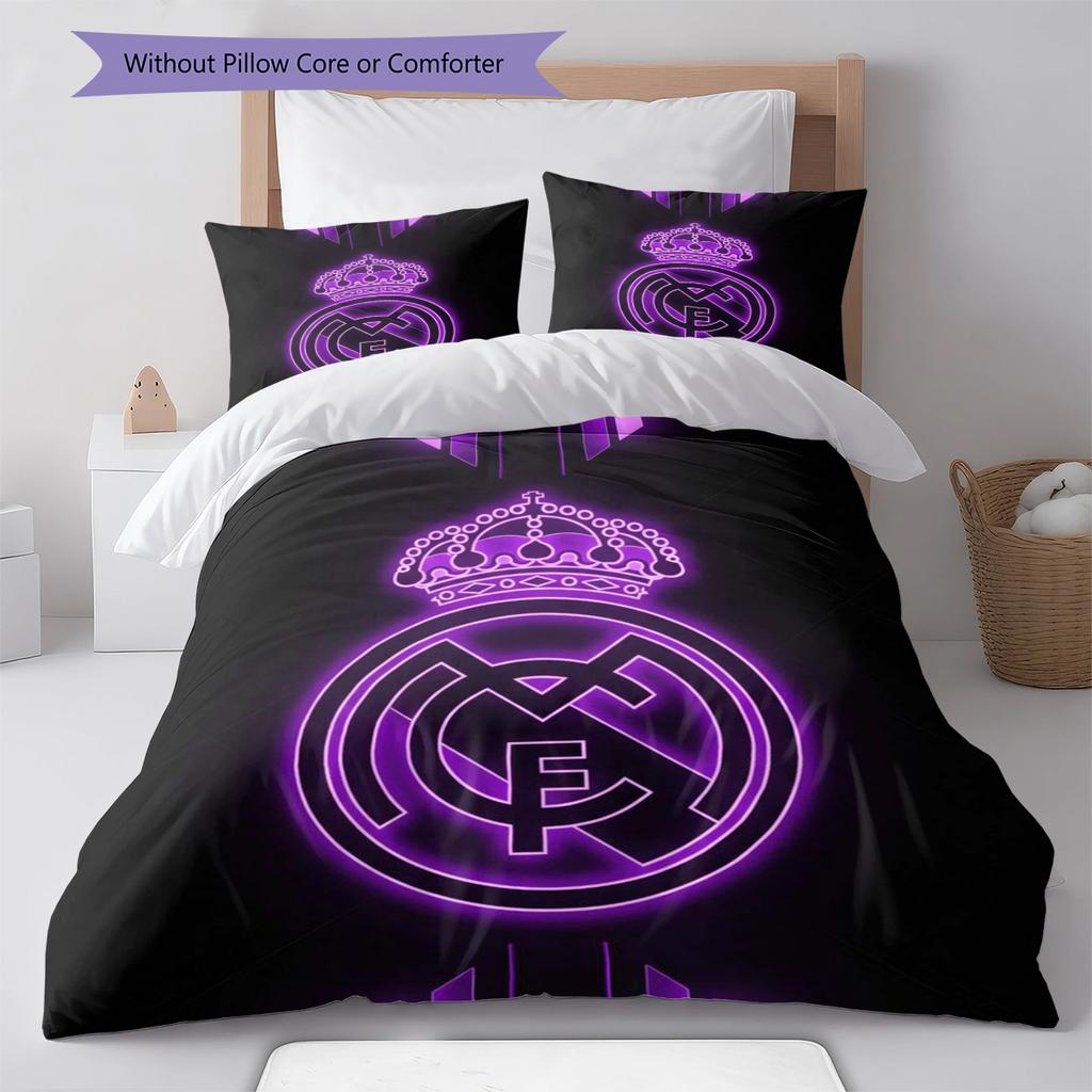 Set cu cuvertură și fețe de pernă cu model de desene animate Decorare casă Cadou de ziua de naștere (1 * husă de pilotă + 2 * fețe de pernă, fără miez)