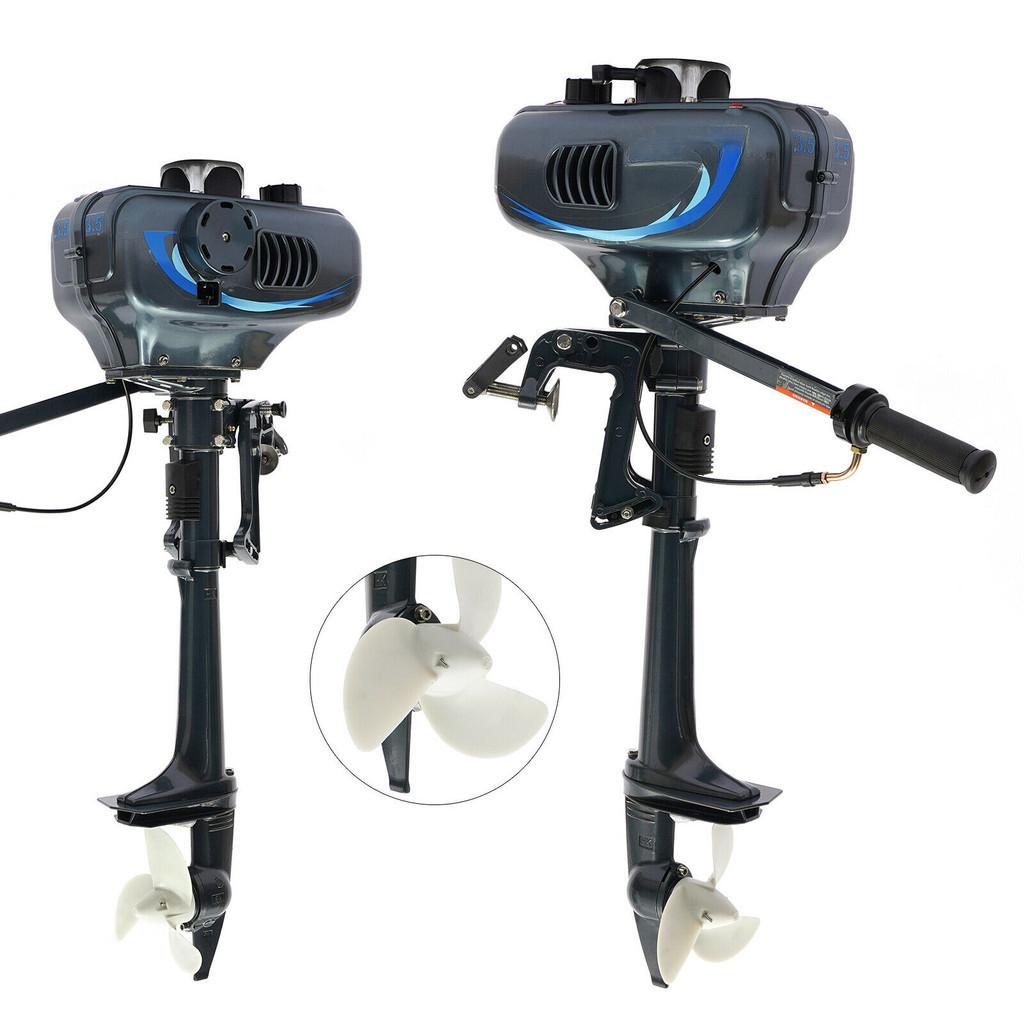 5000RPM 2 Stroke 3.5HP Outboard Motor Strong Power Marine Engine Hand-start Motor Suspended Propeller Thruster