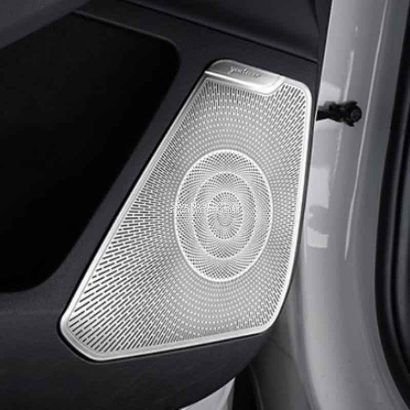 For KIA EV6  2024 Interior Stainless Steel Door Speaker Sound Music Audio Ring Loudspeaker Tweeter Cover Sticker Accessories