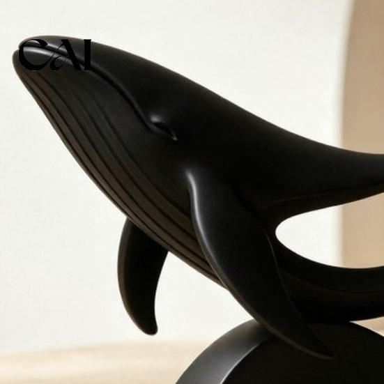 Modern Interior Decor Minimalist Hollow Whale Figurine, 3D Printed Matte Animal Sculpture for Artistic Desktop Decoration Home Office Desk Decor,