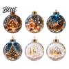 Holiday Ornament Ball Christmas with LED Lights Snow Scene Acrylic Clear Sphere Decor Shatterproof Xmas Tree Hanging Seasonal Party Supplies