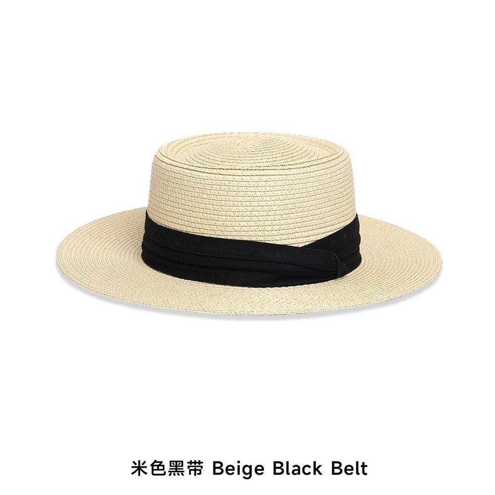 Summer seaside beach vacation wind photo big brim lace flower straw hat women's versatile simple sunshade sunscreen hat