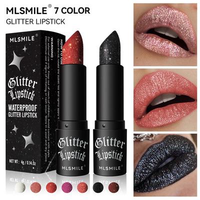 Pearlescent Matte Lipstick: Non-Stick, Waterproof, High-Pigment Diamond Finish for Halloween