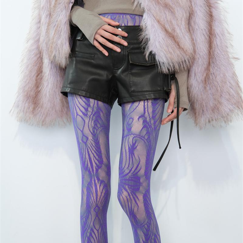 

Y2K Hollow-Out Rose Lace Spider Fishnet Pattern Tights Women Summer Sexy Fishnet Pantyhose Long Stocking M