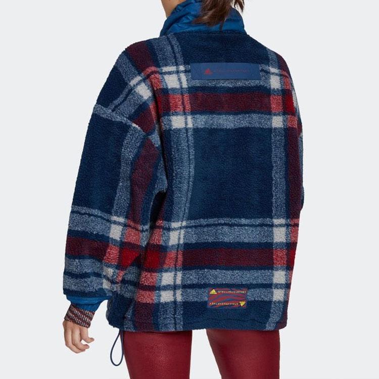 Adidas Color Block Half Zip Stand Collar Vintage Sports Jacket Women Jacket Blue HI6076