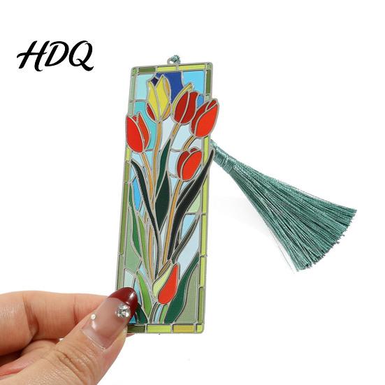 Decorative Page Marker Stained Glass Art Metal Bookmark Book with Classical Style