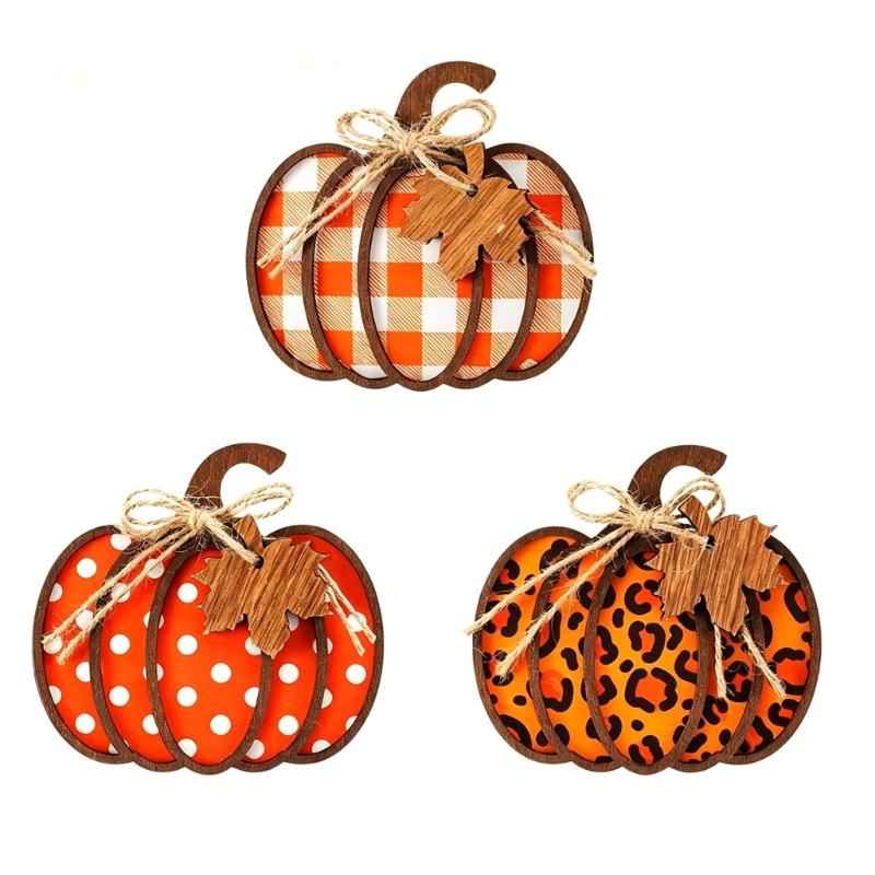 Thanksgiving Fall Decorations Wooden Pumpkin Autumn Decors in Wood for Fall Arrangements Across Dining Tables, Shelves, Entryways, and Home Desks