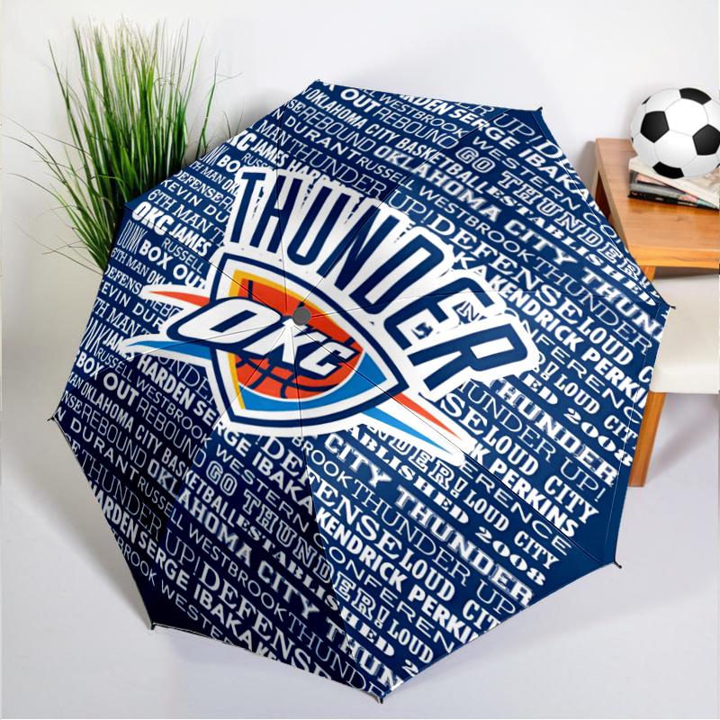 Thunder Basketball Team Umbrella 8-Frame for Travel, Camping, Casual Lightweight Portable Umbrella, Essential for Every Family Holidays Gift