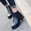 2025 New Boots Low Heel Martin Boots Women Boots Fall and Winter New Fashion Small Leather Shoes Round Head Women's Shoes